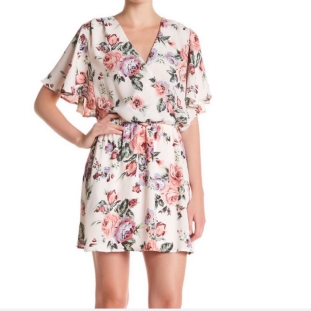 Mimi Chica Floral Dress,Size XS (tag says Lg, but not correct; see msmnts)